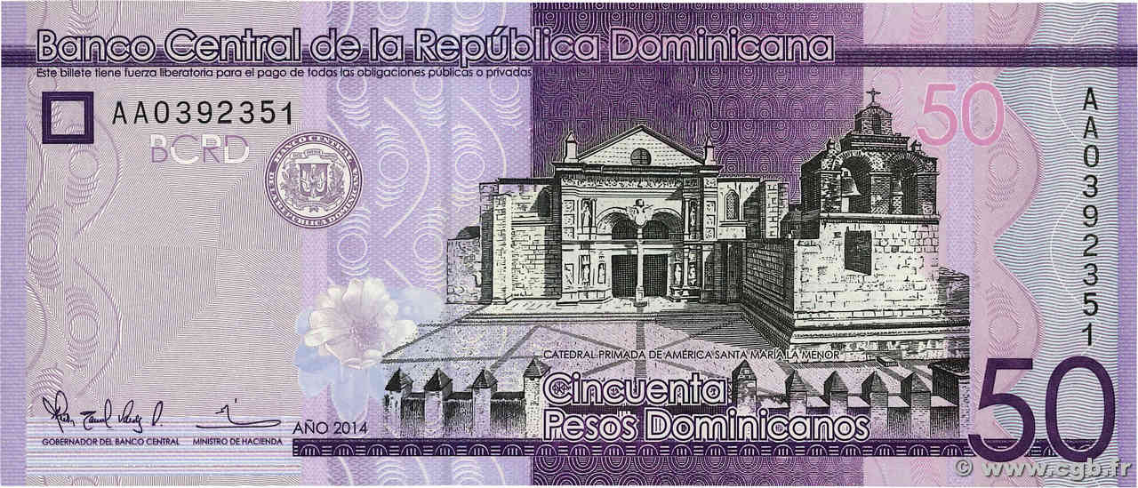 50 Pesos Dominicanos RÉPUBLIQUE DOMINICAINE  2014 P.189 ST