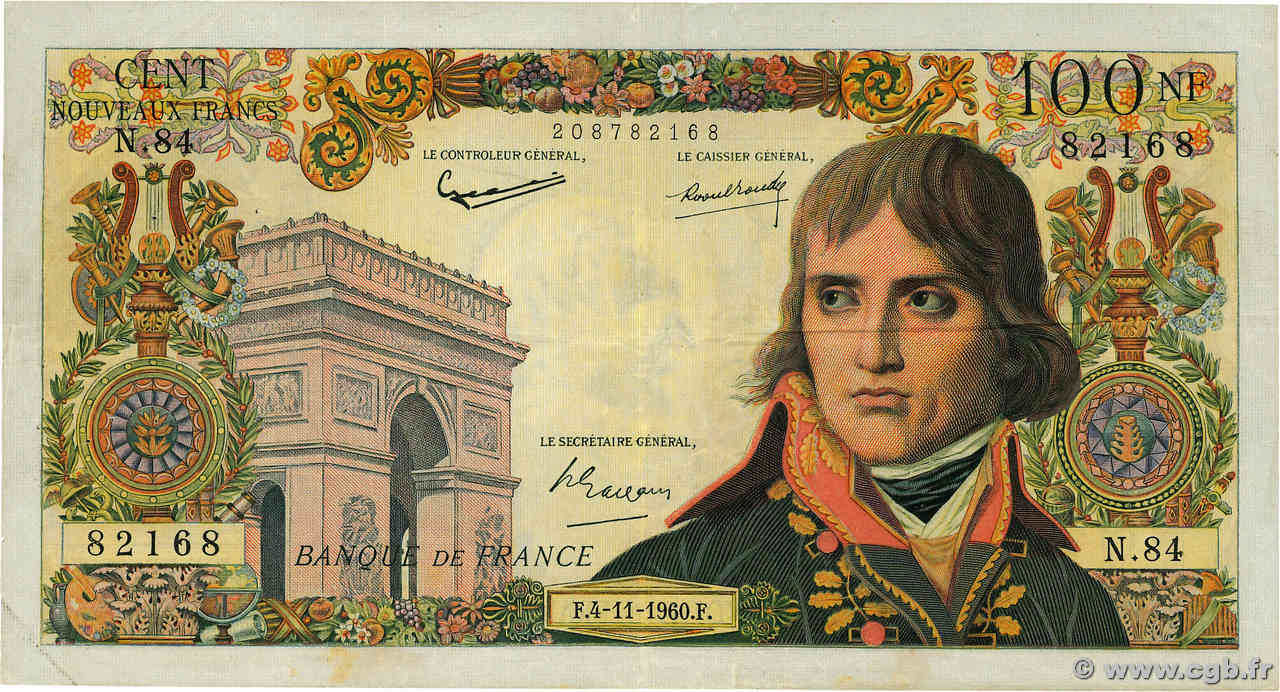 100 Nouveaux Francs BONAPARTE FRANCE  1960 F.59.08 TB+