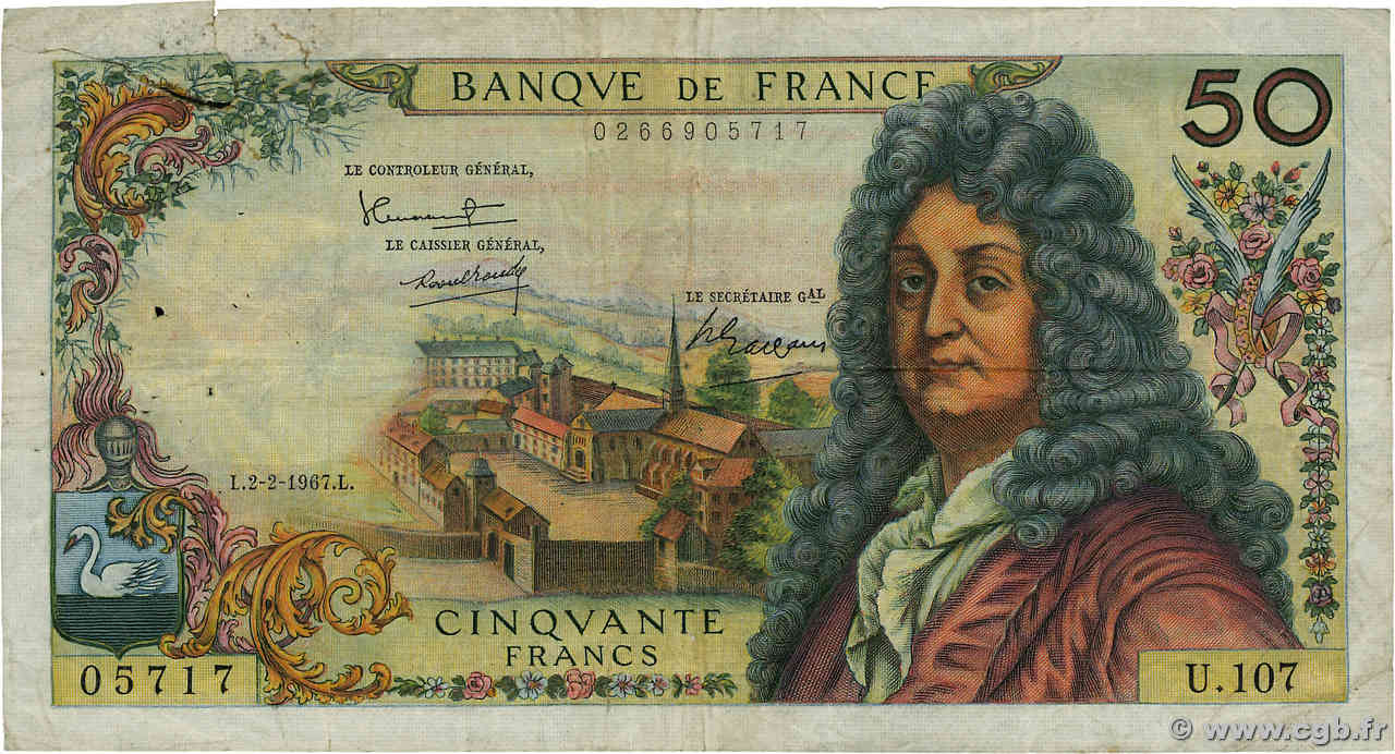 50 Francs RACINE FRANCE  1967 F.64.09 F