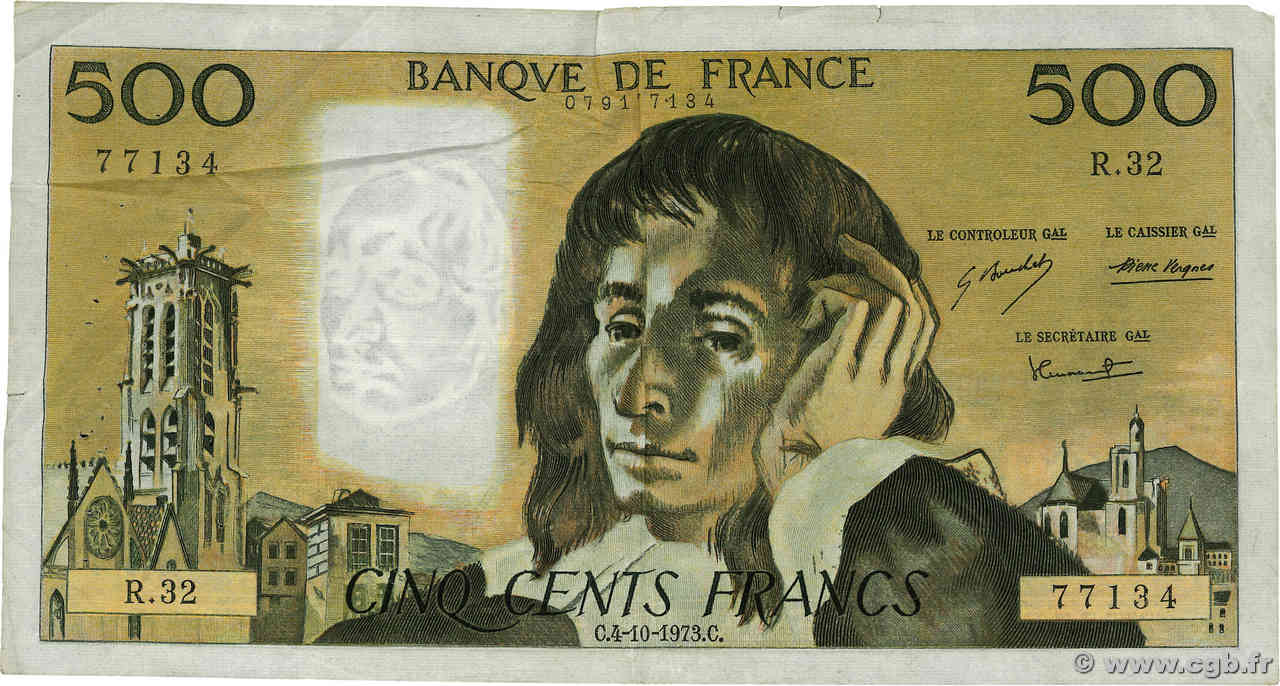 500 Francs PASCAL FRANCIA  1973 F.71.09 MB