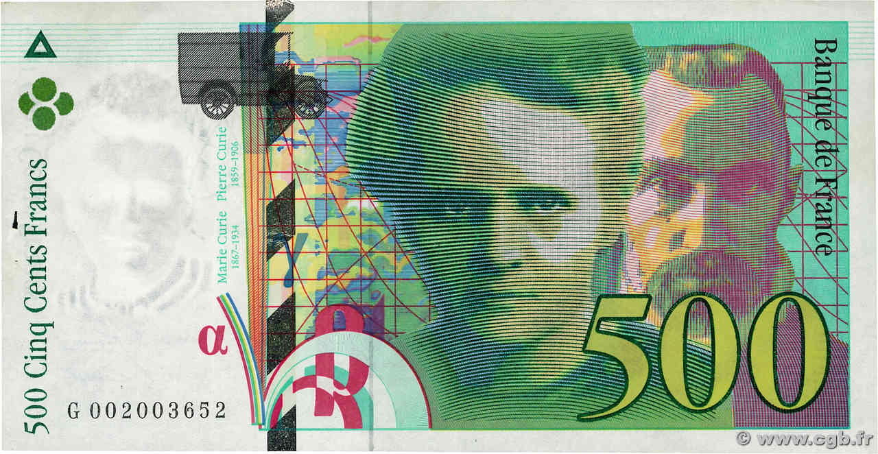 500 Francs PIERRE ET MARIE CURIE FRANCIA  1994 F.76.01 q.SPL