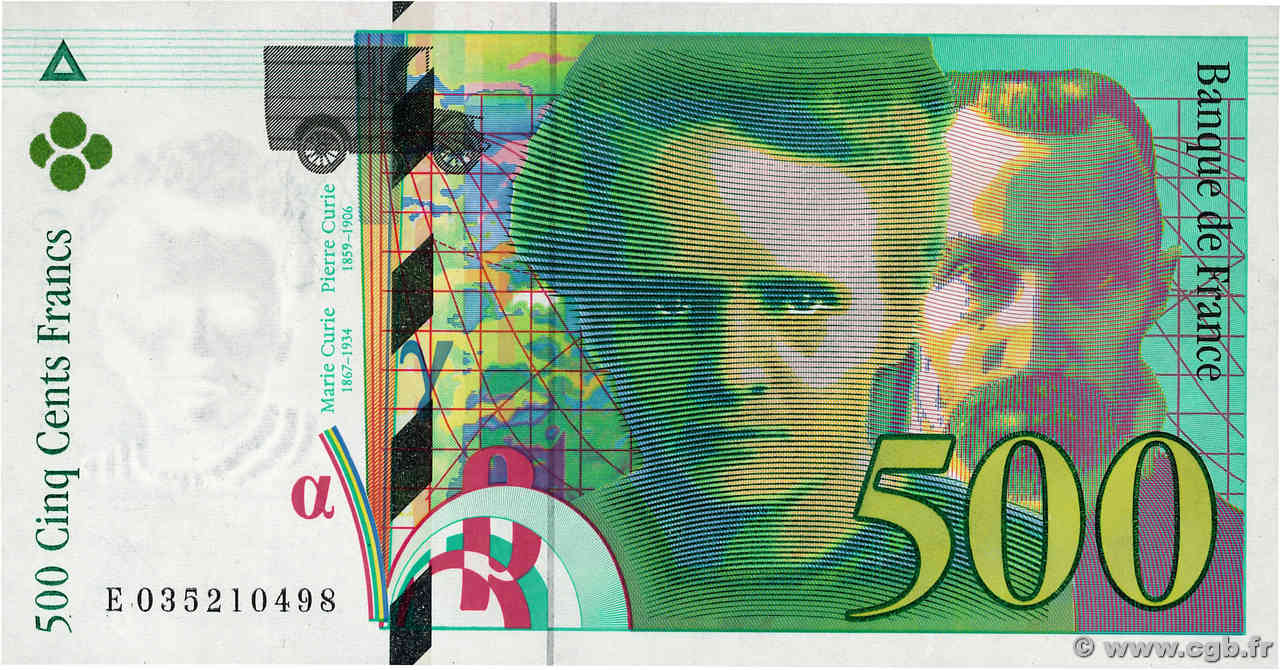 500 Francs PIERRE ET MARIE CURIE FRANKREICH  1995 F.76.02 fST