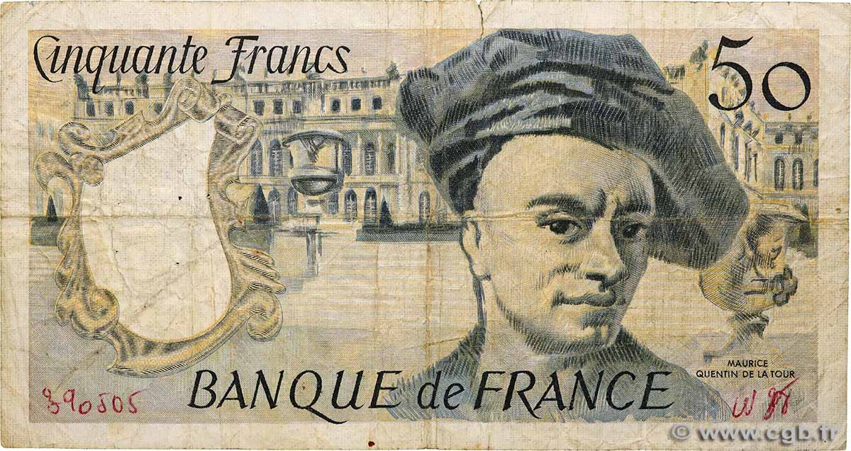 50 Francs QUENTIN DE LA TOUR Fauté FRANKREICH  1989 F.67.15 SGE