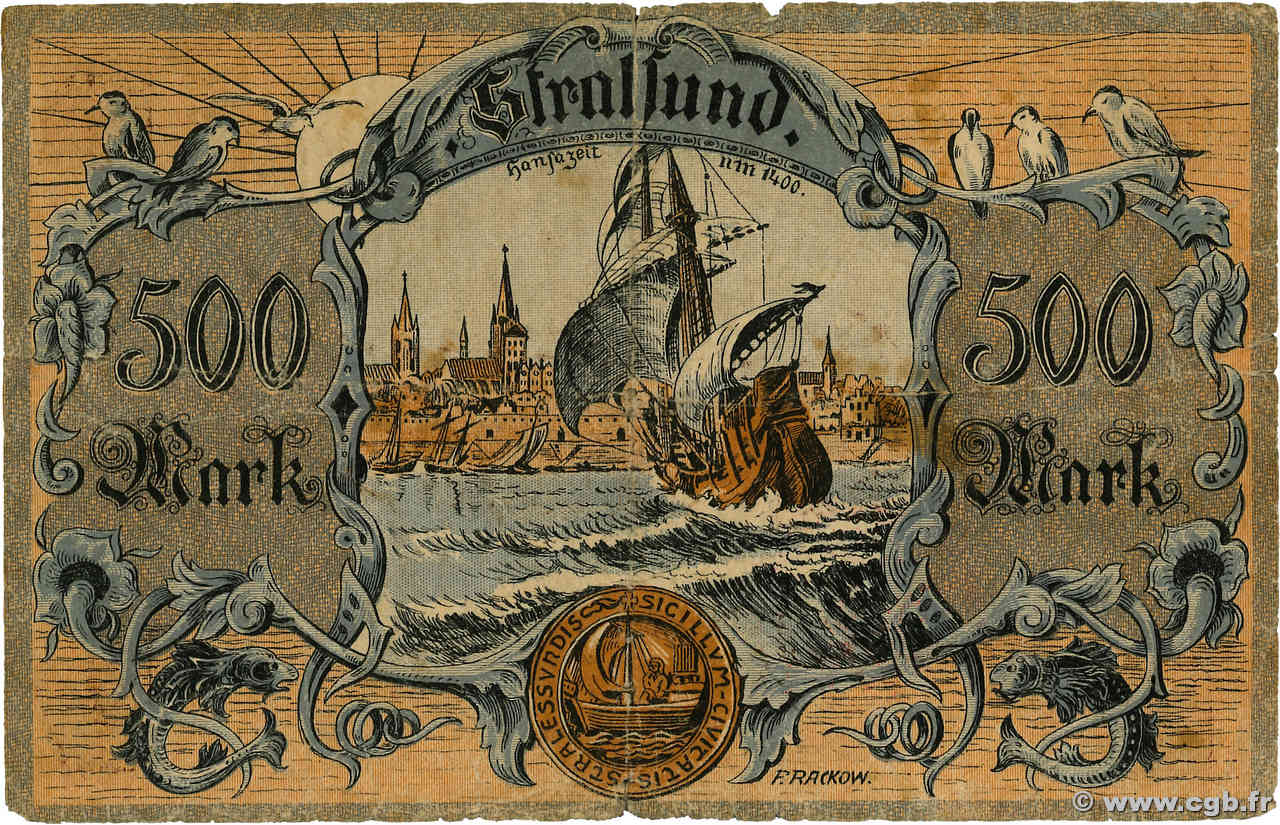 5 Millions Mark GERMANY Stralsund 1923 P.- F