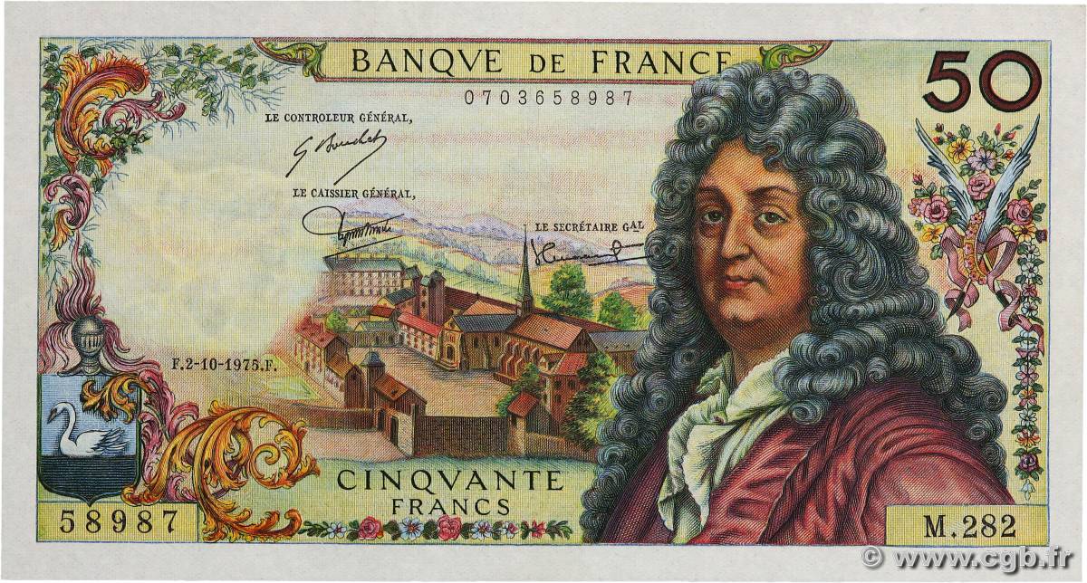 50 Francs RACINE FRANCIA  1975 F.64.31 SPL+