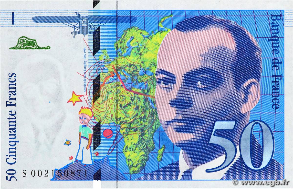 50 Francs SAINT-EXUPÉRY FRANKREICH  1992 F.72.01b fST