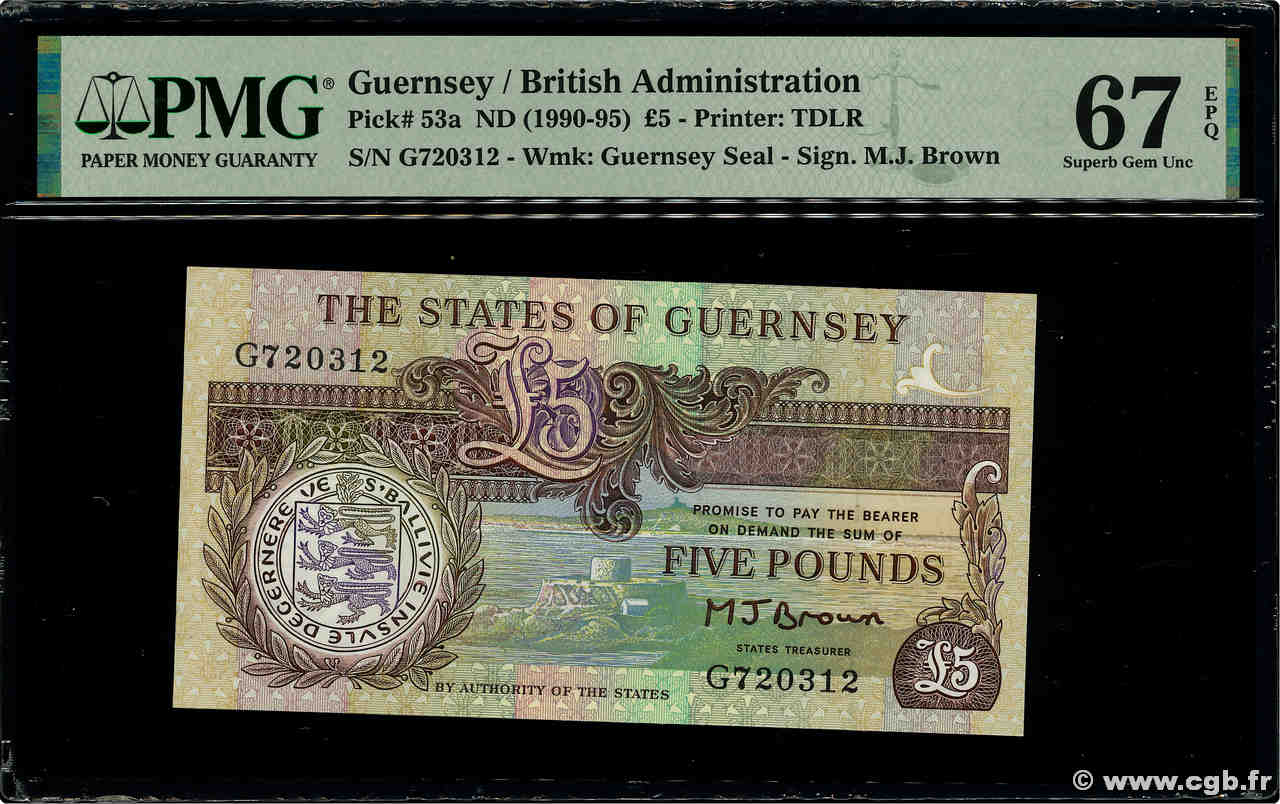 5 Pounds GUERNSEY  1990 P.53a FDC