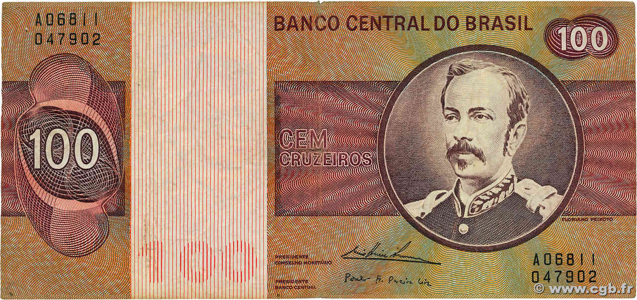 100 Cruzeiros BRASILIEN  1974 P.195Aa S