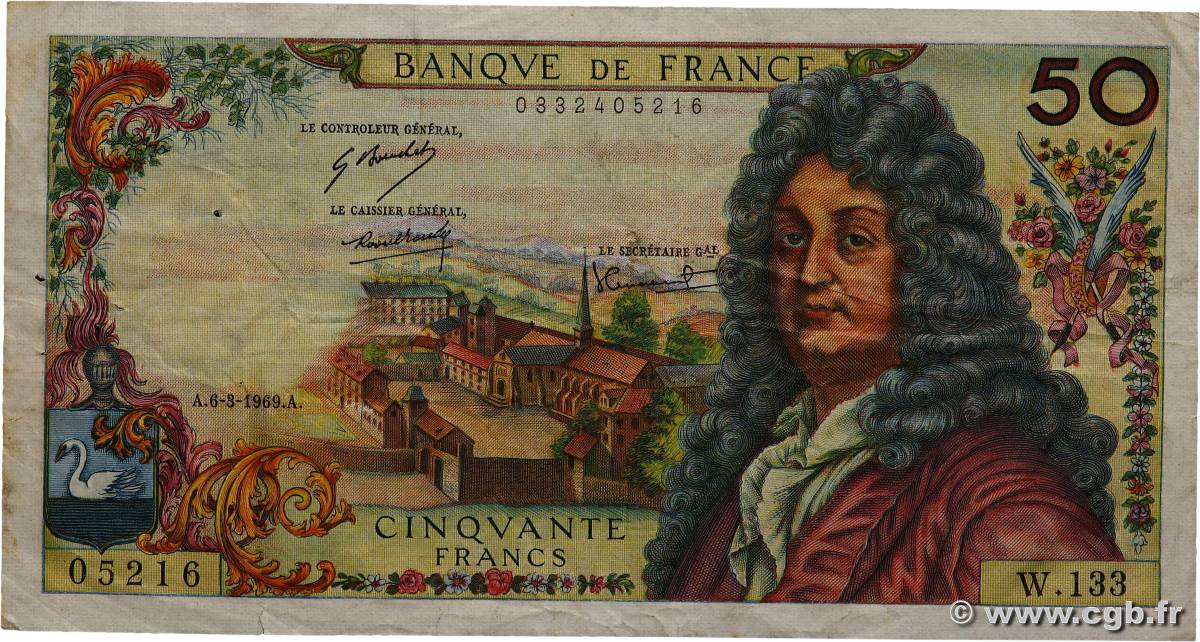 50 Francs RACINE FRANCE  1969 F.64.13 TB+