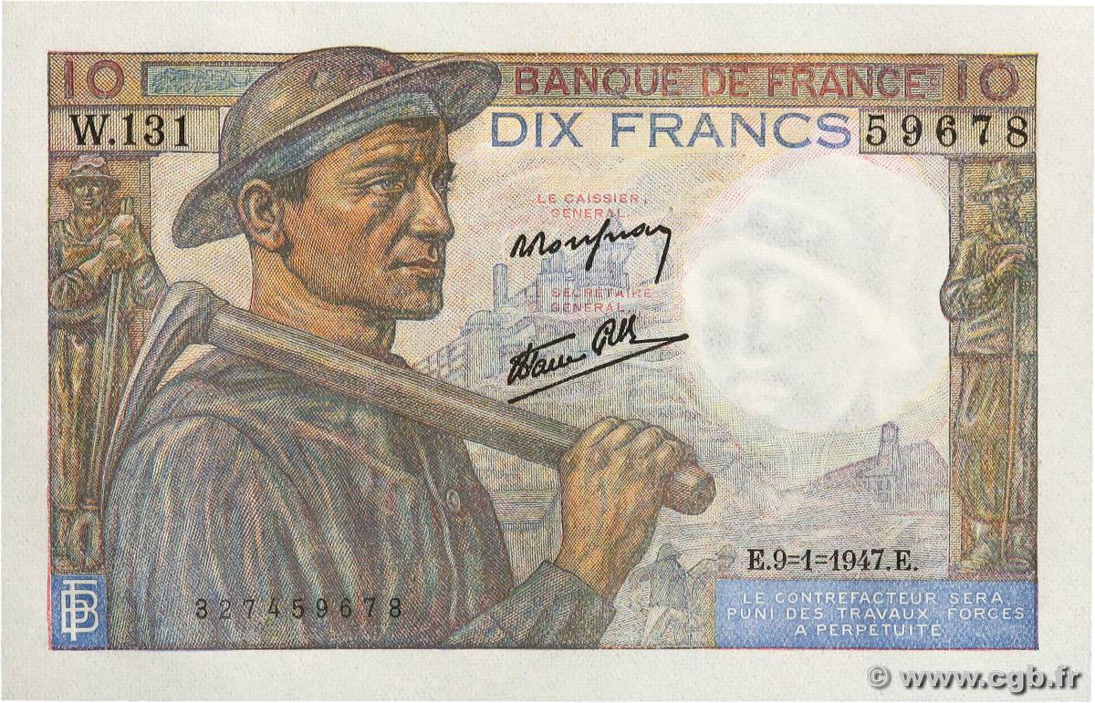 10 Francs MINEUR FRANKREICH  1947 F.08.17 ST