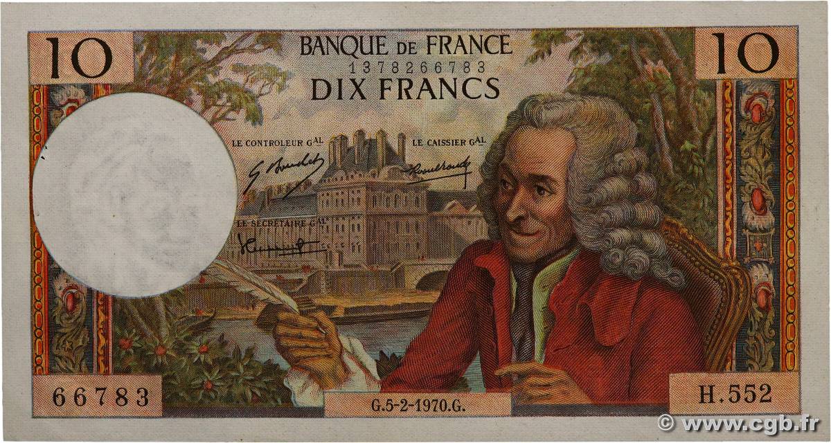 10 Francs VOLTAIRE FRANKREICH  1970 F.62.42 VZ+