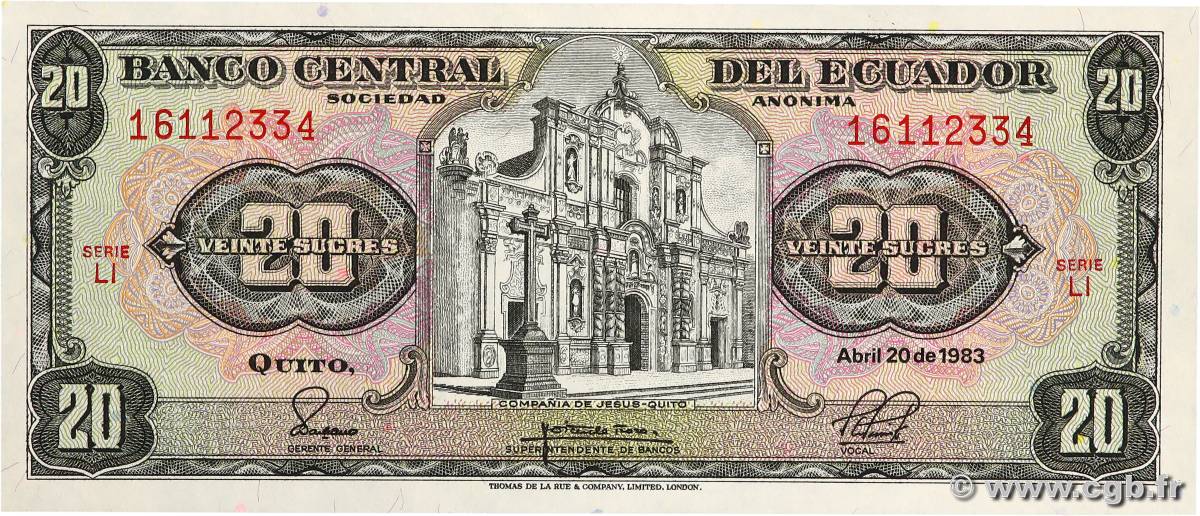 20 Sucres ECUADOR  1983 P.115b UNC