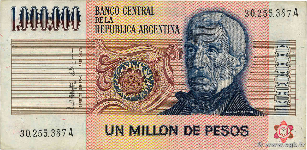 1000000 Pesos ARGENTINA  1981 P.310 BC