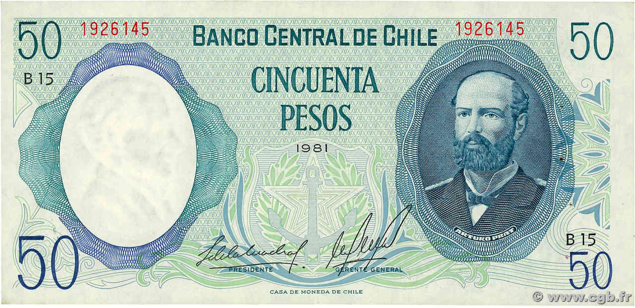 50 Pesos CHILE
  1981 P.151b fVZ