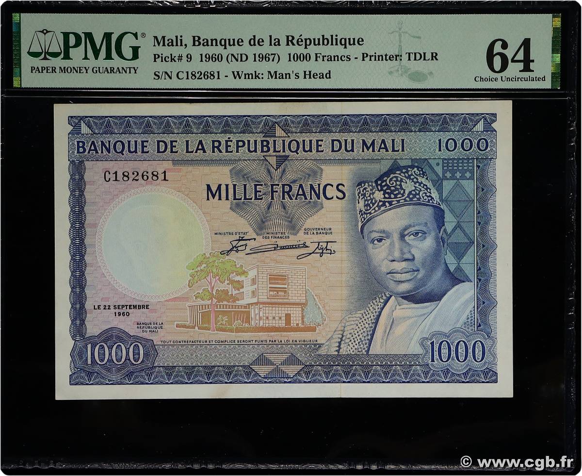 1000 Francs MALí  1960 P.09 SC+