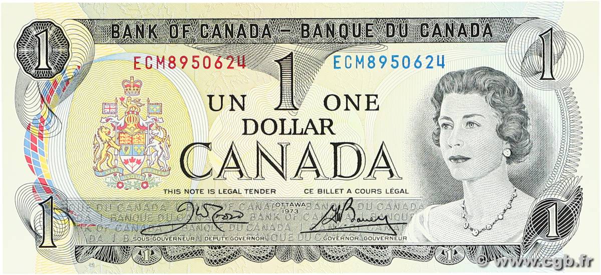 1 Dollar CANADA  1973 P.085b UNC-