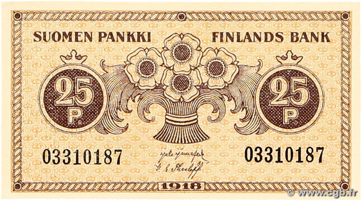 25 Pennia FINLANDE  1918 P.033 pr.NEUF