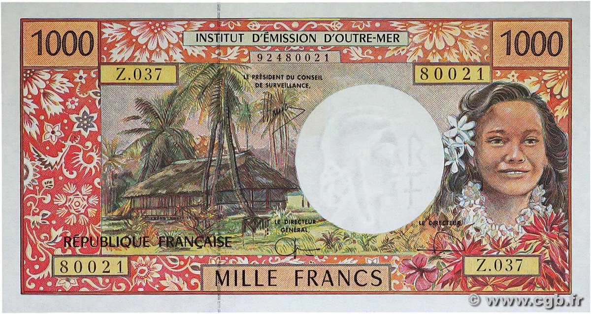 1000 Francs FRENCH PACIFIC TERRITORIES  2007 P.02i FDC