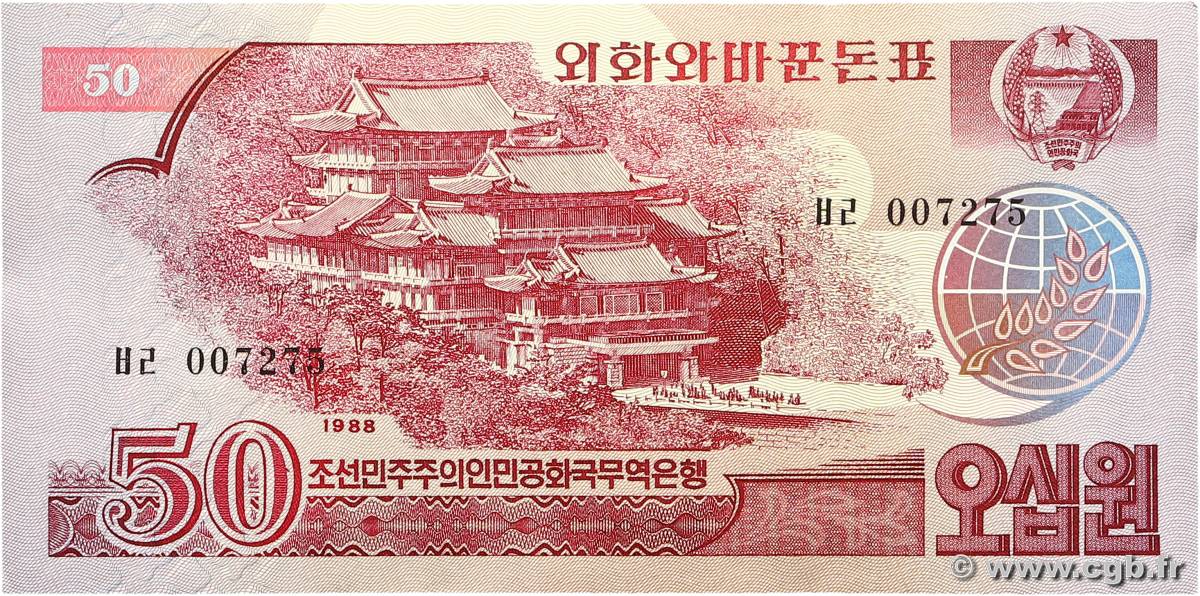 50 Won COREA DEL NORTE  1988 P.38 SC