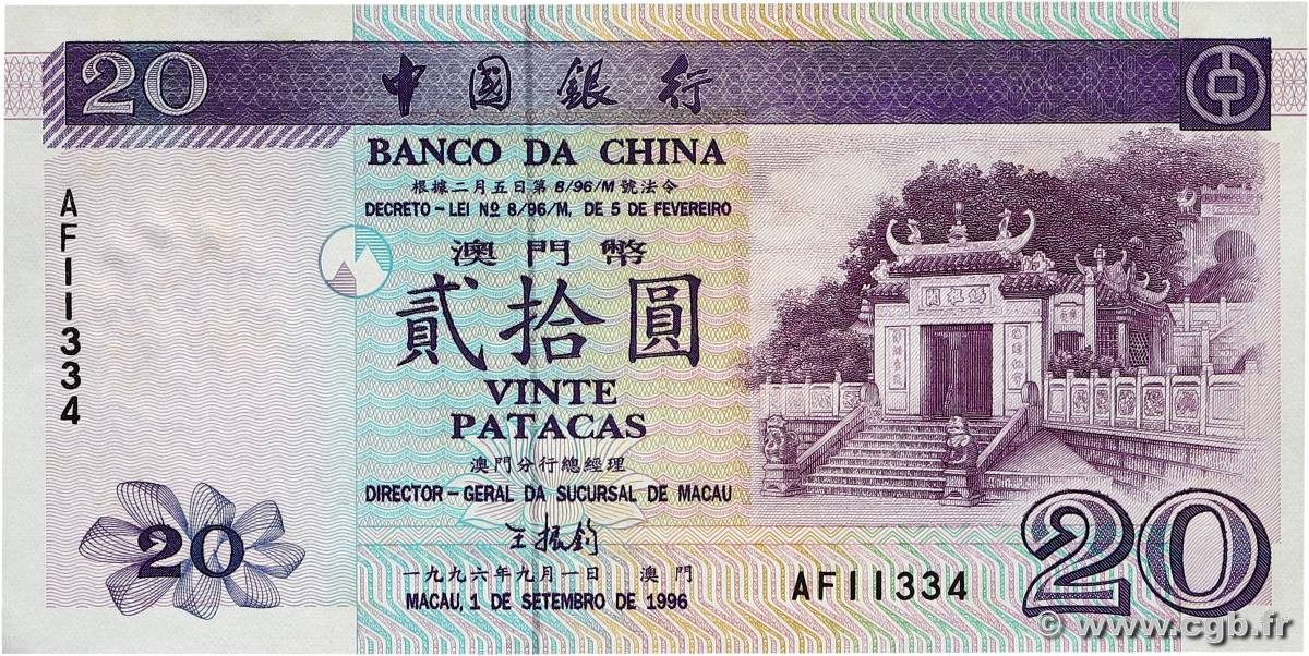 20 Patacas MACAU  1996 P.091a UNC-