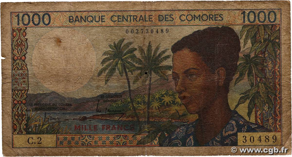 1000 Francs COMOROS  1986 P.11a G