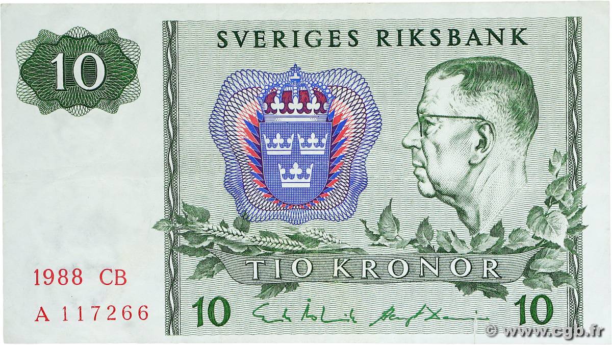 10 Kronor SUÈDE  1988 P.52e fVZ