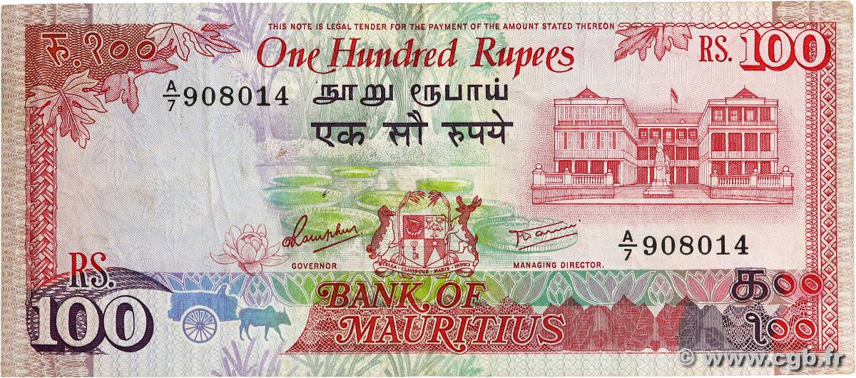 100 Rupees MAURITIUS  1986 P.38 VF-