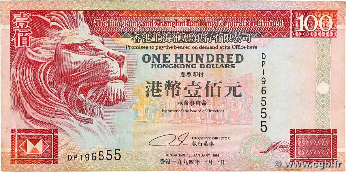 100 Dollars HONG KONG  1994 P.203a F