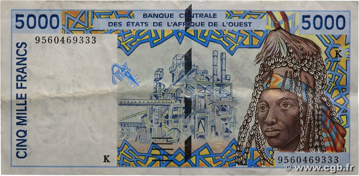 5000 Francs ÉTATS DE L AFRIQUE DE L OUEST  1995 P.713Kd TTB