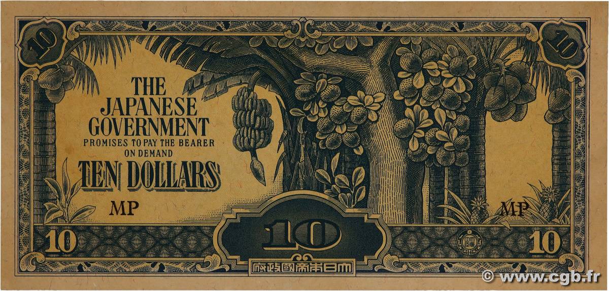 10 Dollars MALAYA  1944 P.M07c UNC-