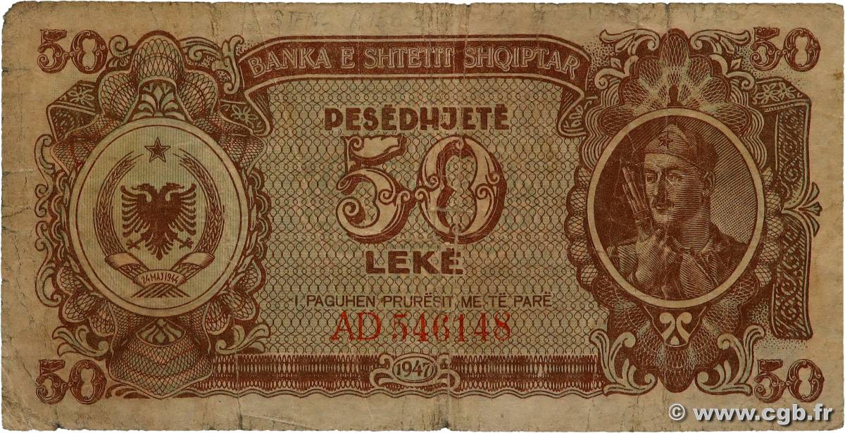 50 Lekë ALBANIA  1947 P.20 G