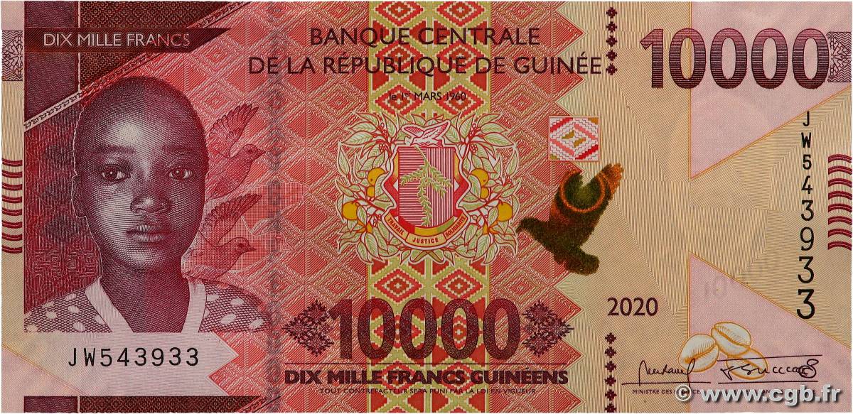 10000 Francs GUINEA  2020 P.49A UNC-