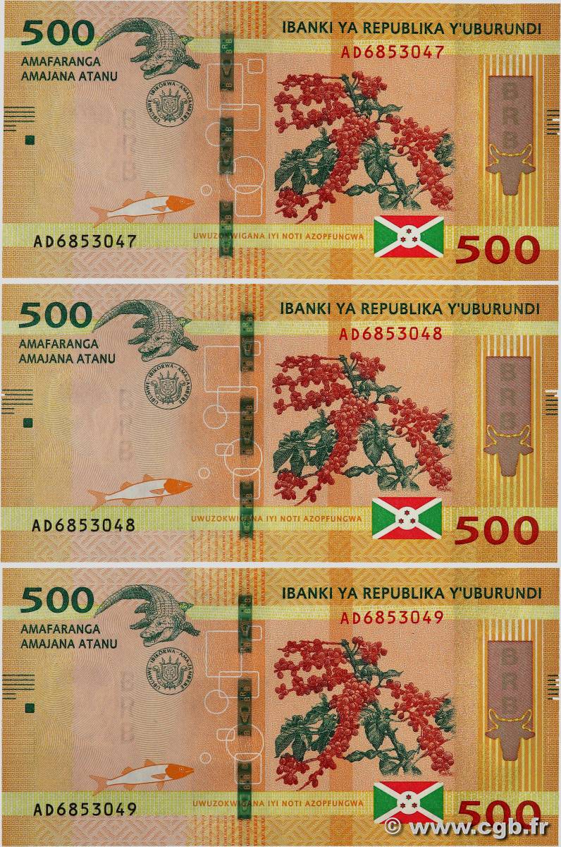 500 Francs Consécutifs BURUNDI  2018 P.50 FDC