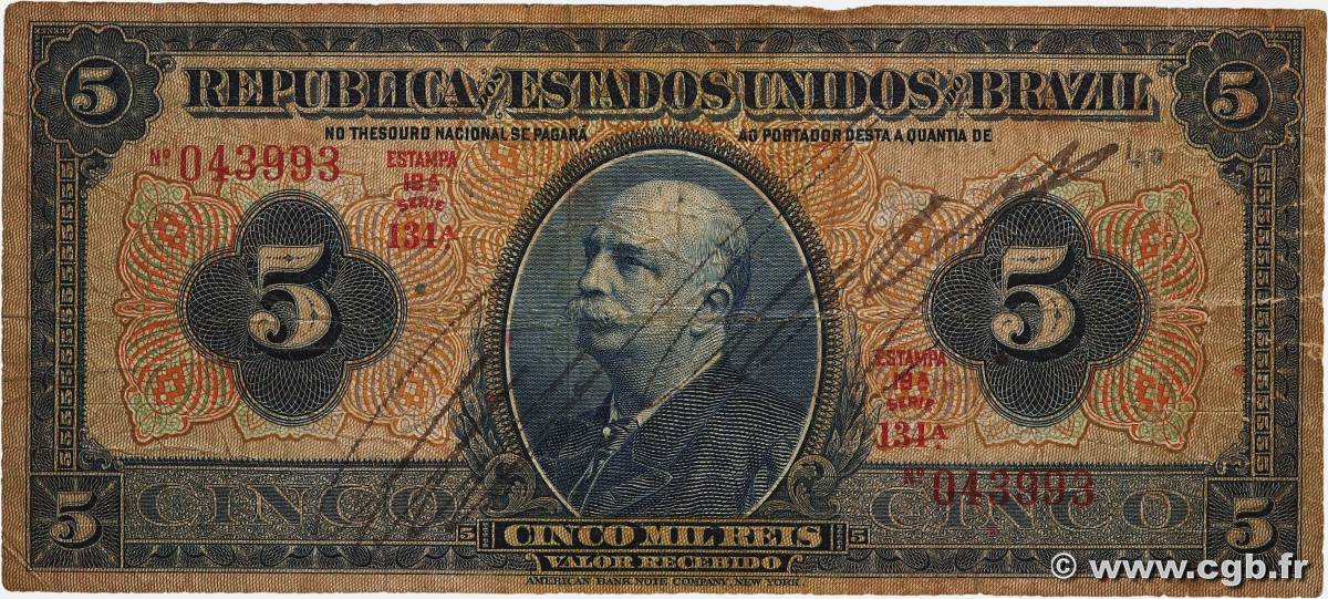 5 Mil Reis BRAZIL  1925 P.029a G