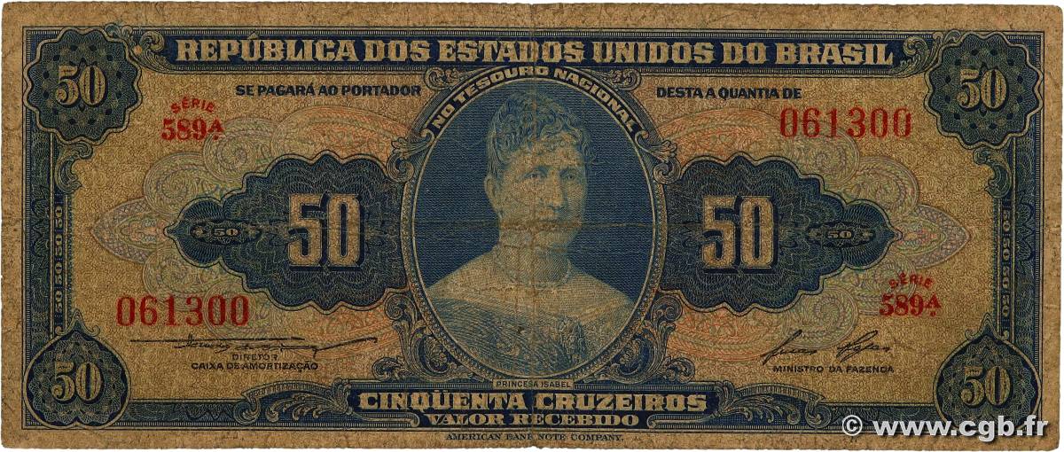 50 Cruzeiros BRASILIEN  1956 P.152b fSGE