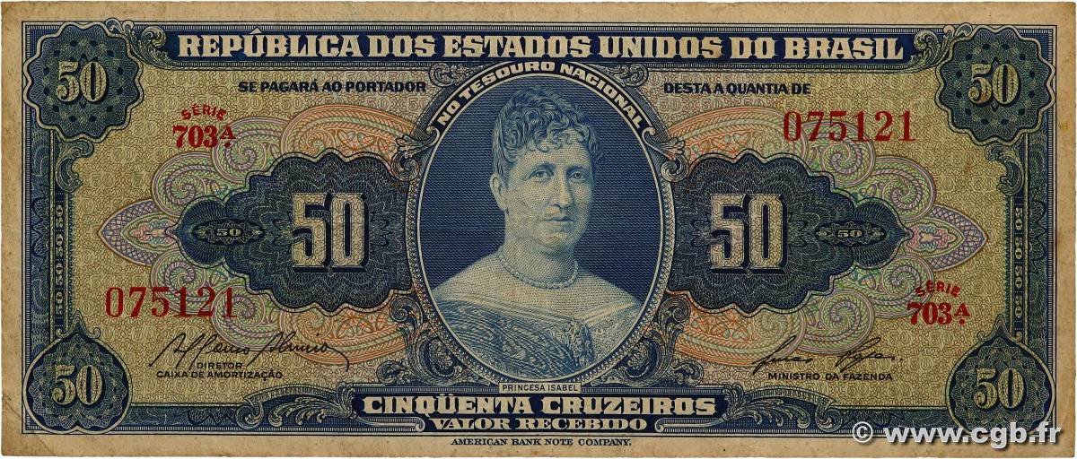 50 Cruzeiros BRASILIEN  1956 P.152c S