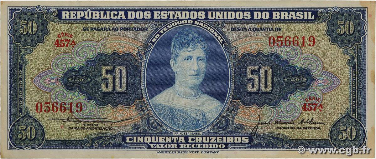 50 Cruzeiros BRASIL  1956 P.152a MBC