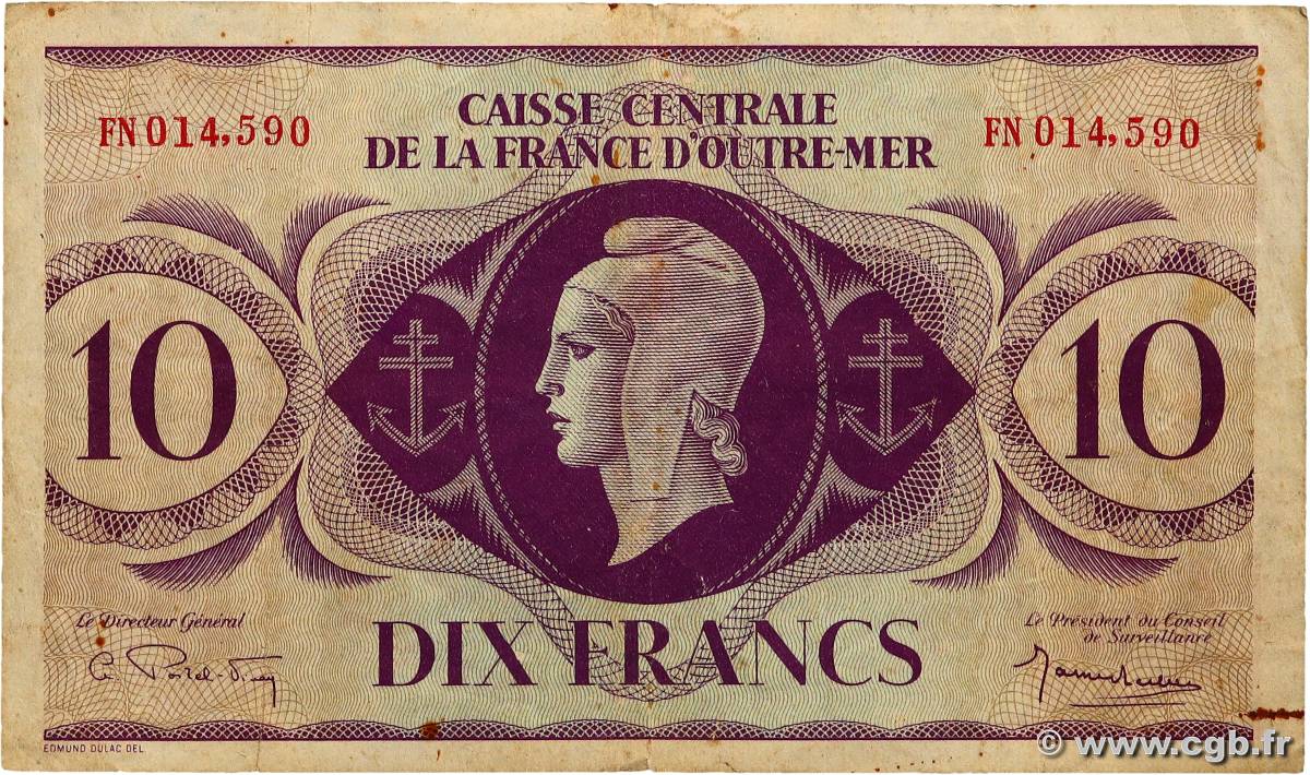 10 Francs AFRIQUE ÉQUATORIALE FRANÇAISE  1943 P.16b VF-