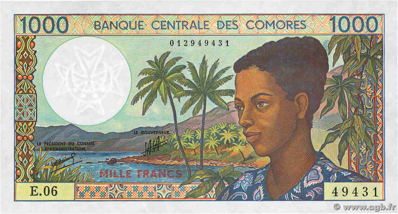 1000 Francs COMORES  1994 P.11b2 pr.NEUF