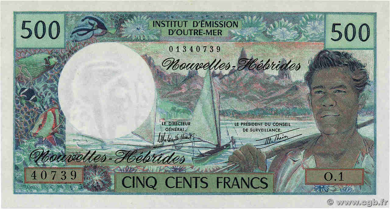 500 Francs NUEVAS HÉBRIDAS  1980 P.19c FDC