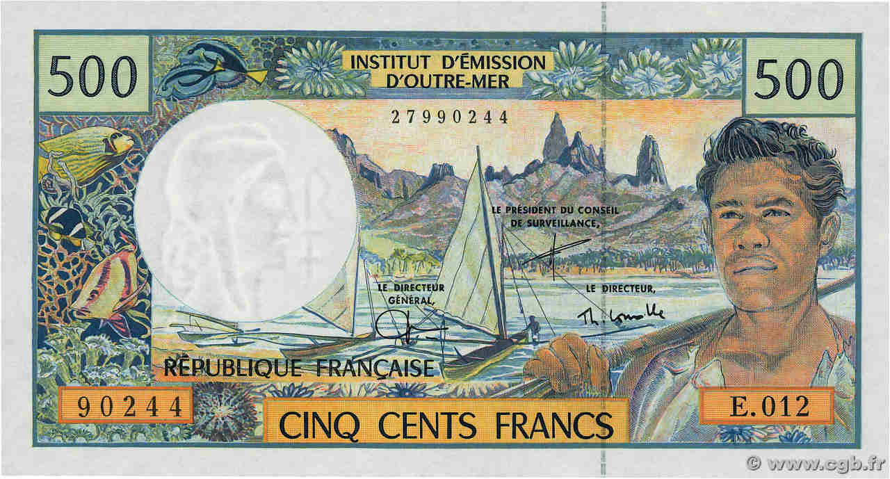 500 Francs FRENCH PACIFIC TERRITORIES  2000 P.01e UNC-