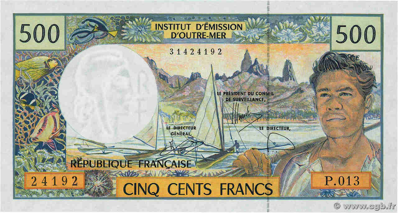 500 Francs FRENCH PACIFIC TERRITORIES  2000 P.01f SC+