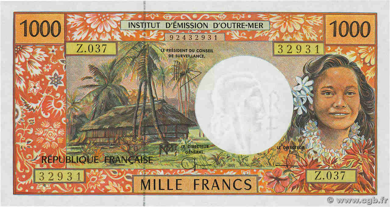 1000 Francs FRENCH PACIFIC TERRITORIES  2007 P.02i FDC