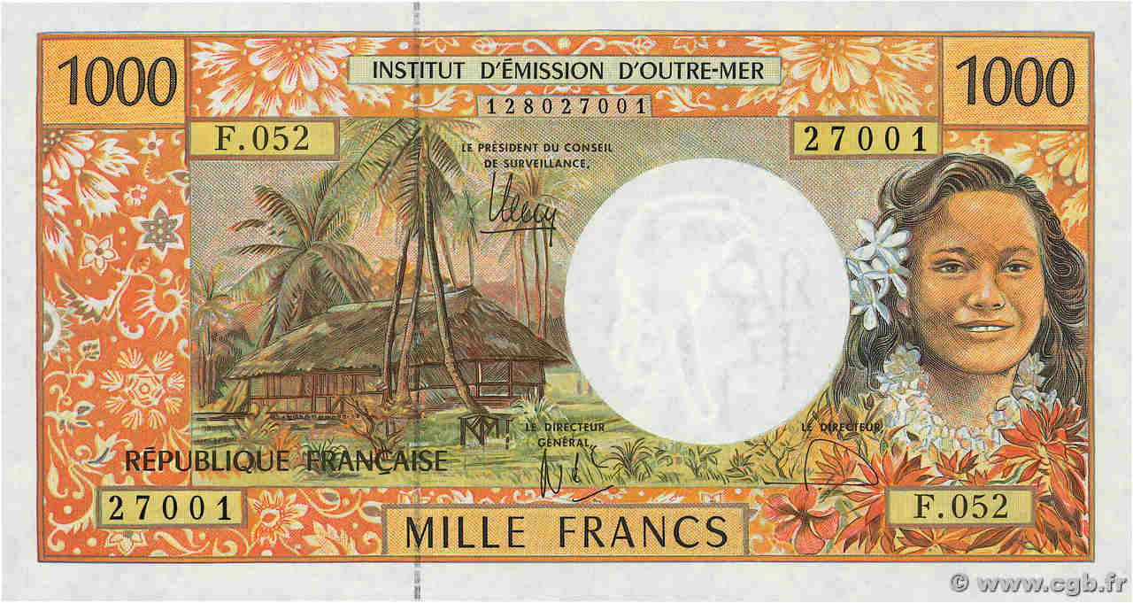 1000 Francs FRENCH PACIFIC TERRITORIES  2010 P.02l SC+