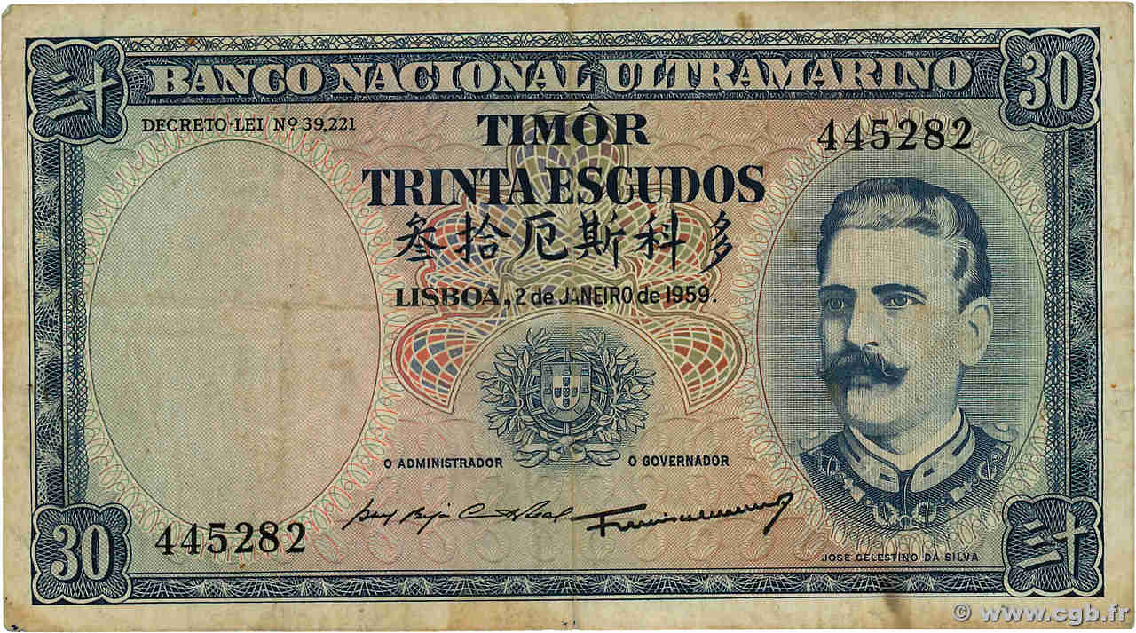 30 Escudos TIMOR  1959 P.22a BC