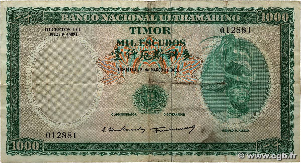 1000 Escudos TIMOR  1968 P.30 TB