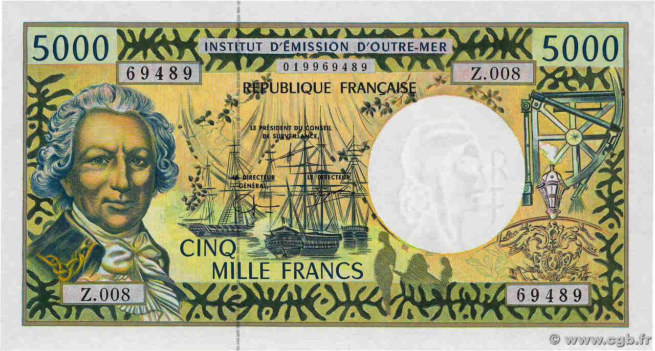 5000 Francs FRENCH PACIFIC TERRITORIES  2001 P.03f fST+