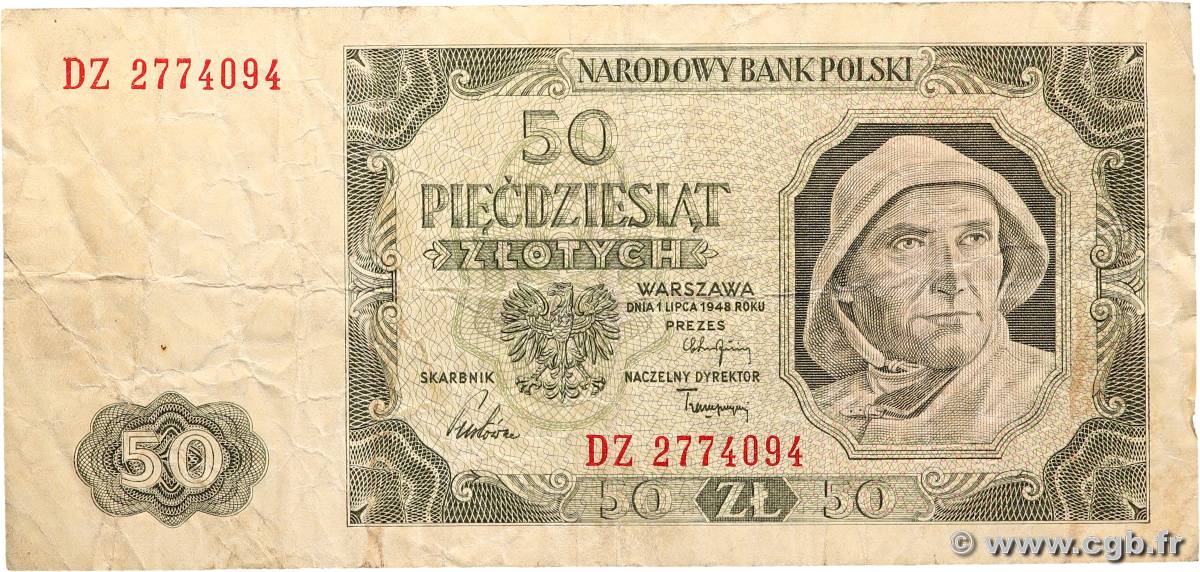 50 Zlotych POLAND  1948 P.138 F-