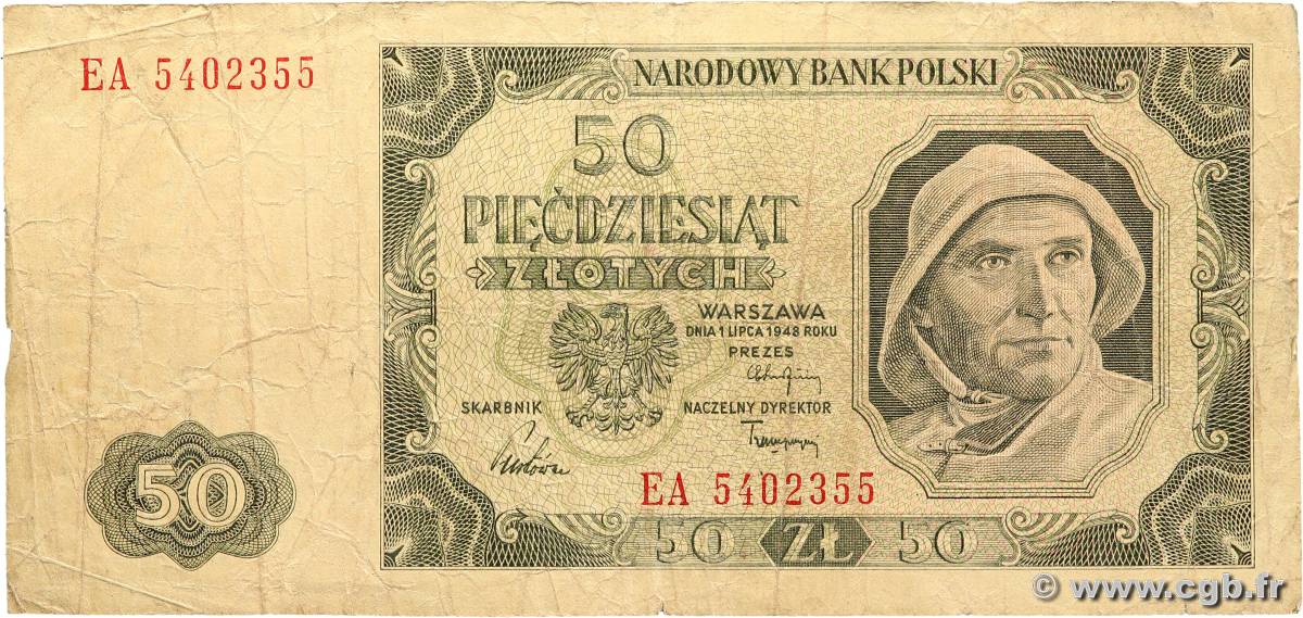 50 Zlotych POLOGNE  1948 P.138 B+