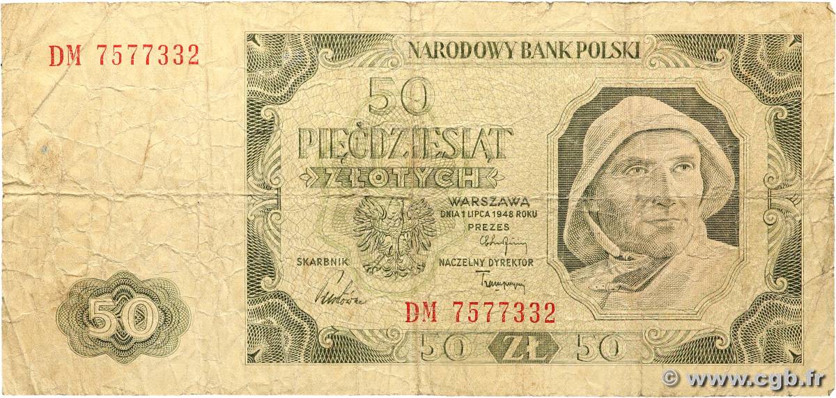 50 Zlotych POLAND  1948 P.138 VG